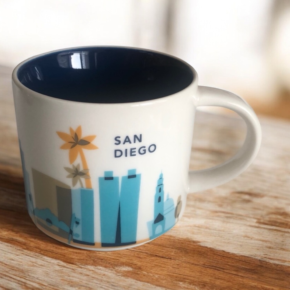 Starbucks- San Diego Skyline Mug - Blue and White. You are here collection.